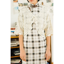 MOMOTOB Cheongsam outside the spring and summer five-point wide sleeves literary and artistic sweet solid color cotton lace-up cardigan shawl