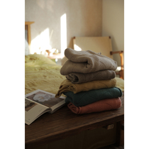 Jasmine cheongsam autumn and winter retro solid color thick loose round neck long sleeve pullover sweater warm sun