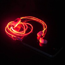 Headphones LD colorful lights cool line-controlled luminous running with wheat mobile phone headphones heavy bass into the ears