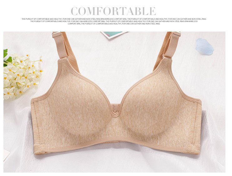 Chất liệu cotton mỏng không có vòng thép tập hợp áo ngực cotton một mảnh không dấu vết mịn màng mùa hè đồ lót 90B áo lót nâng ngực