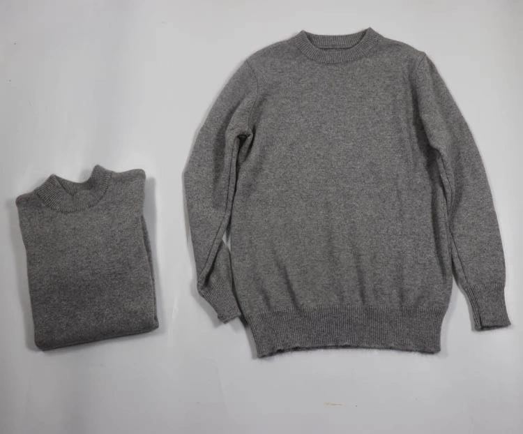 Áo len cashmere mùa thu đông mới 2018 + áo thun cổ tròn nam cao cổ rộng màu sắc rắn rỏi