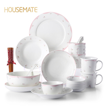 Ceramic tableware chopsticks set dishes two-person food plate cup combination Family Bowl Bowl