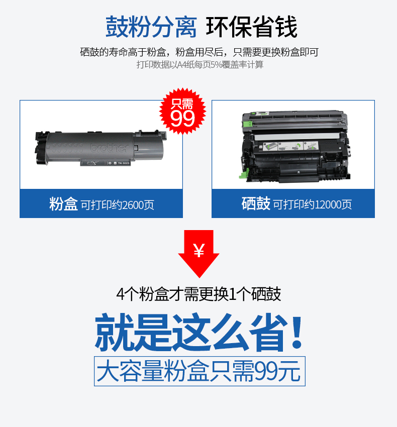 兄弟DCP-B7500D黑白激光自动双面打印机复印机扫描一体机多功能高速办公家用A4