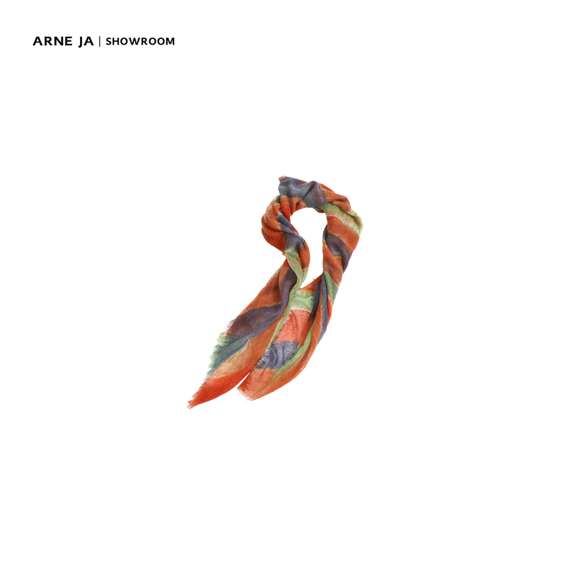 「Arne Ja」Danxia Landscape Impromptu Flowing Color Block Strong Cashmere Scarf W21266041