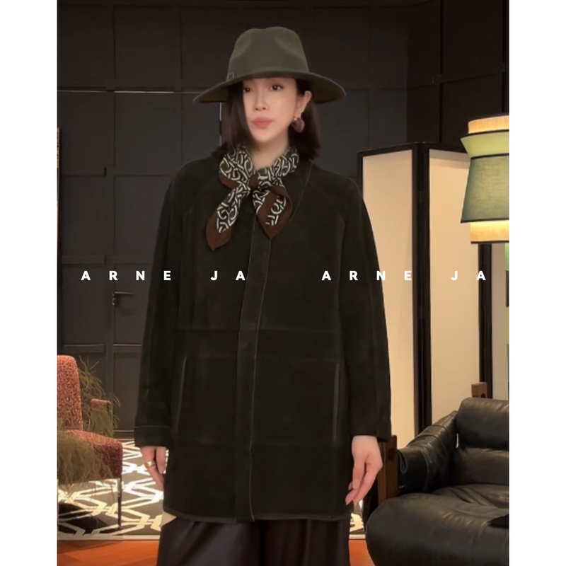 「Arne Ja」“Beckaver” Italian Imported High-End Luxury Unlined Suede Sheepskin Leather Jacket W6422020