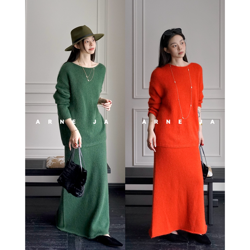 「Arne Ja」“Minimalism” Custom-Dyed 100% Cashmere Sweater and Skirt Set W9602578 「Arne Ja」“Minimalism” Custom-Dyed 100% Cashmere Sweater and Skirt Set W9602578
