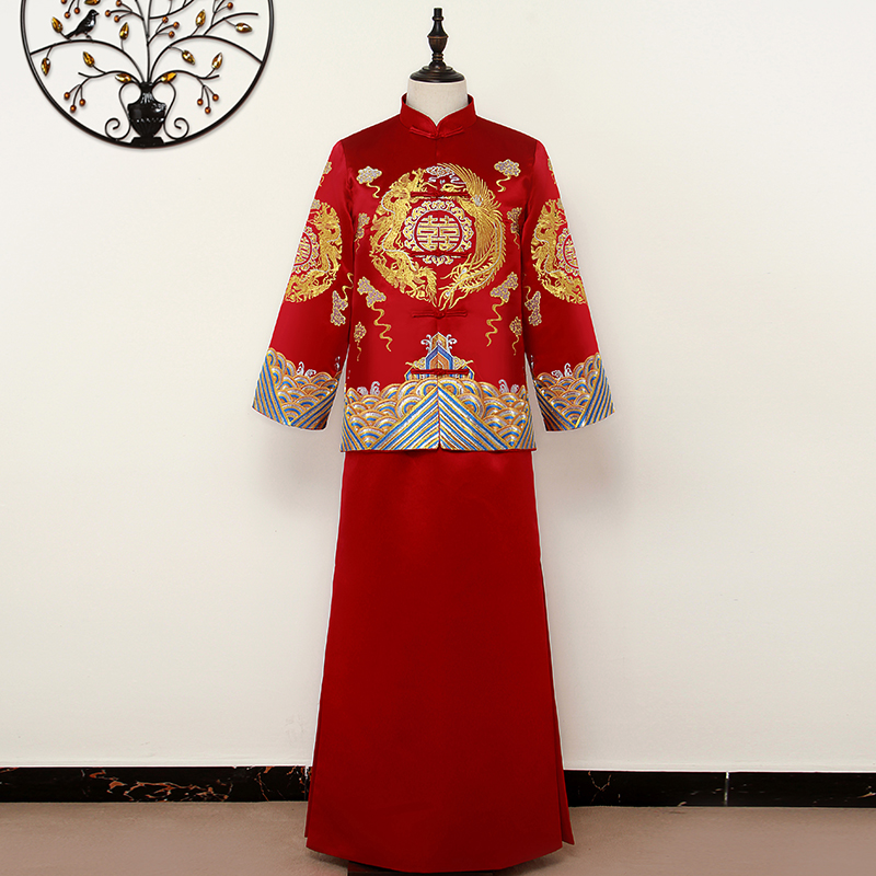 Trung Quốc cho thấy chiếc váy cưới chú rể cưới của nam giới váy 2020 mới thêu kimono của nam giới bánh mì nướng chỉnh sửa mùa xuân