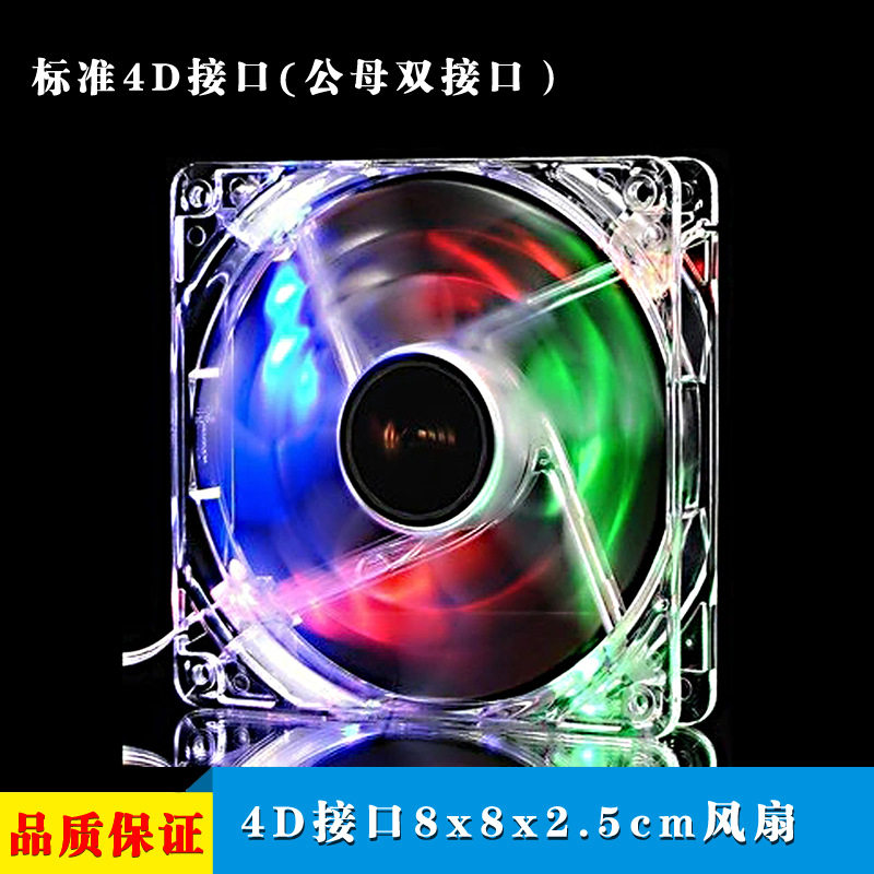8 cm with LED colored light transparent 8CM Host shell power fan Computer radiator CPU fan super muted 8025