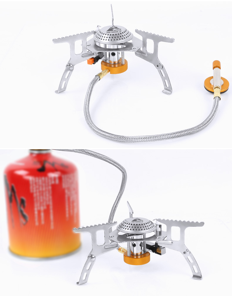 Sói đực ngoài trời chia bếp gas, bếp gió, bếp dã ngoại xách tay, bếp dã ngoại, dụng cụ cắm trại - Bếp lò / bộ đồ ăn / đồ nướng dã ngoại bếp ga cắm trại