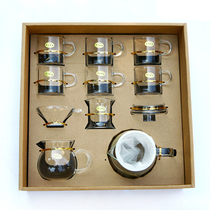 Gift tea set Household tea set Heat-resistant glass tea set Flower tea Simple Chinese Kung Fu tea gift box