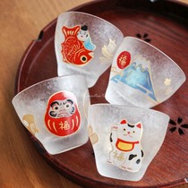 Spot Japan imported Ishizuka glass zodiac mascot glass Small wine glass Sake glass cold wine glass