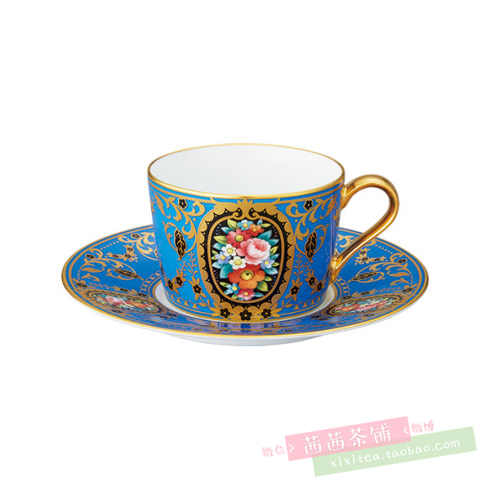 Spot Noritake Noritake Royal Court Style Blue Painted Pattern Phnom Penh Pull Flower Retro Porcelain Coffee Cup and Saucer Gift Box