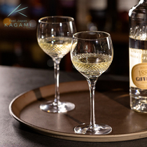 Japanese imported KAGAMI Edo cut handmade wine to glass crystal glass wine goblet gift box