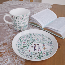 Spot Japan narumi narumi Northern European style illustration cute pastoral bone china plate breakfast plate 16cm
