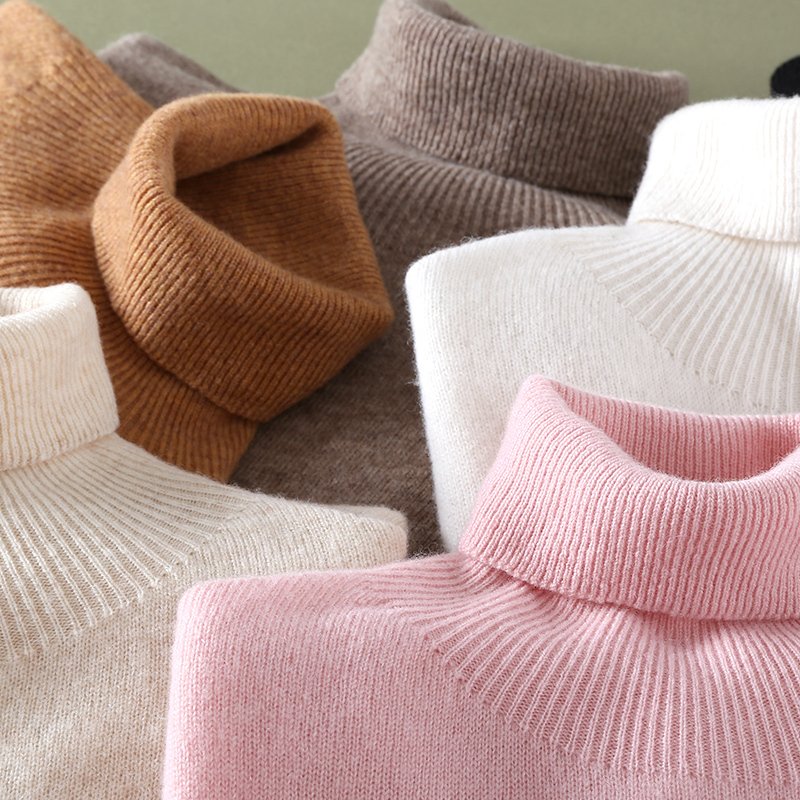 2024 New Style 100% Wool Slim-Fit Spring and Autumn High-Neck Turtleneck Knit Pullover Women's Thick Sweater 2024 New Style 100% Wool Slim-Fit Spring and Autumn High-Neck Turtleneck Knit Pullover Women's Thick Sweater