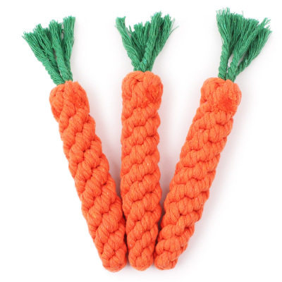 Cotton rope carrot pure hand knit rope pet grinding teeth tooth dog cat toy net red pet toy