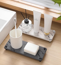 轻奢大理石纹硅藻泥浴室置物架洗手台吸水速干洗漱垫厨房水槽收纳