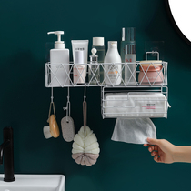 Disposable face towel shelf toilet tissue box storage box Wall-mounted hole-free toilet creative cute