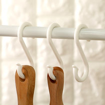 8 plastic S hooks White small S-shaped hook Creative simple S hook Clothing hook Kitchen tableware hook Large