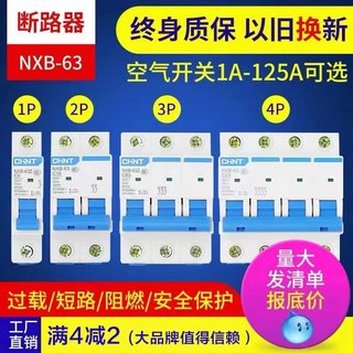 Zhengtai small circuit breaker DZ47 upgraded version of household air switch NXB-63 NXB-40 NXB-125