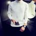 Áo thun nam dáng lửng nam cao cổ áo len cổ lọ màu áo len dài tay Hàn Quốc mùa đông dày áo len nam mặc áo len thời trang nam  Áo len cổ tròn