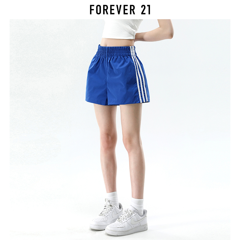 Forever 21 American-Style Blue Dopamine High-Waisted Shorts for Women, Summer Thin Loose Slimming Casual Sports Pants Forever 21 American-Style Blue Dopamine High-Waisted Shorts for Women, Summer Thin Loose Slimming Casual Sports Pants
