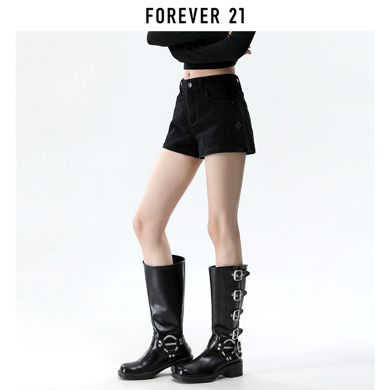 Forever 21 American Style Hot Girl Black Low-Waist Denim Shorts for Women, New Summer Loose Slimming A-Line Hot Pants Forever 21 American Style Hot Girl Black Low-Waist Denim Shorts for Women, New Summer Loose Slimming A-Line Hot Pants