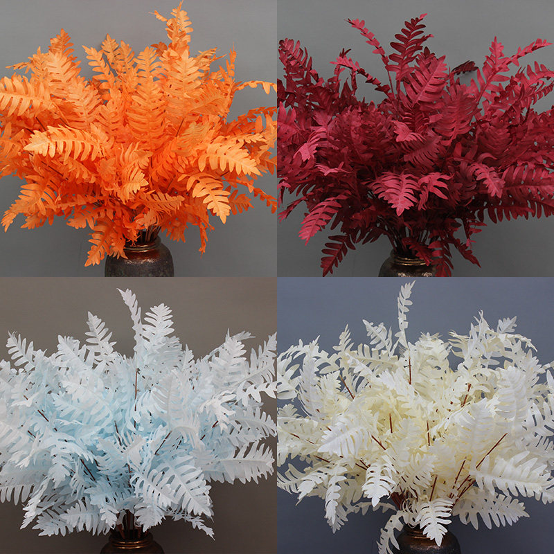 Emulation Large Bai Leaf Serrated Leaves Sophora Yevae Marriage Celebration Flower Material Fake Flower Wedding Hall Suspended Flower Arrangement Soft Dress Flower Arrangement South Tianzhu-Taobao