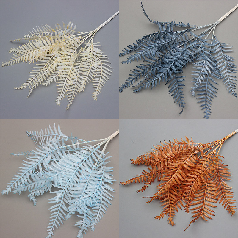 New wedding celebration Flower 7 fork Persian leaf silk flower fake flower wedding road leading flower arrangement background floral soft dress