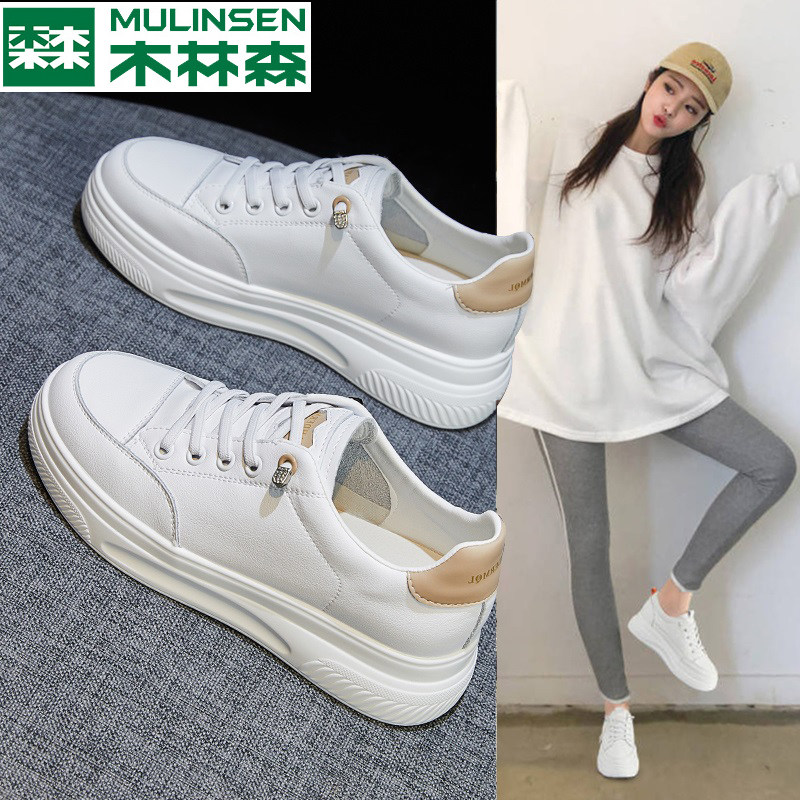 Wood Linson Thick Bottom Small White Shoes Women Shoes 2022 Summer New Web Face 100 Hitch Casual Shoes Sports Breathable Sliding Board Shoes H
