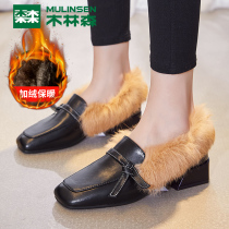 New Winter fur shoes for woodinson women's shoes Women wear sued cotton shoes British little leather shoes