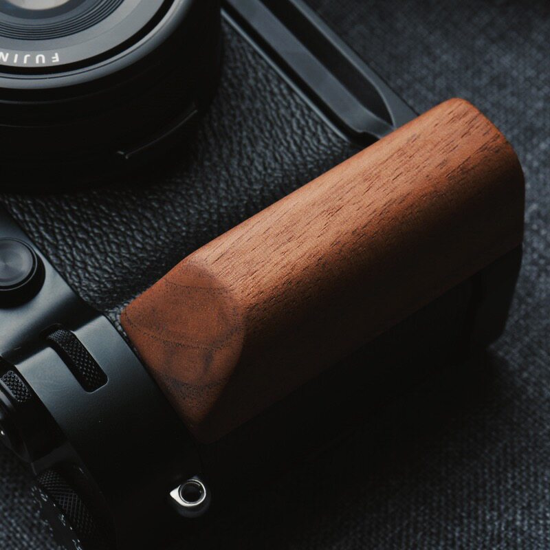 SZZCNOX Impugnatura A L In Legno Massello, Impugnatura Per Pollice, Piastra Di Montaggio Per Fotocamera, Noce + Impugnatura In Legno Di Alluminio