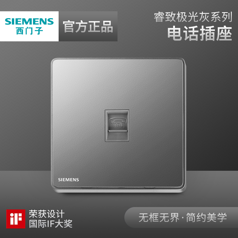 Siemens Phone socket Ruegeot Aurora grey 86 Type of panel Home Wall Concealed Full House Package