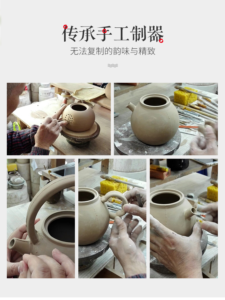 Electric TaoLu boiled tea, open the slice white clay soda glaze ceramic POTS pumpkin pot kettle health ceramic tea stove teapot