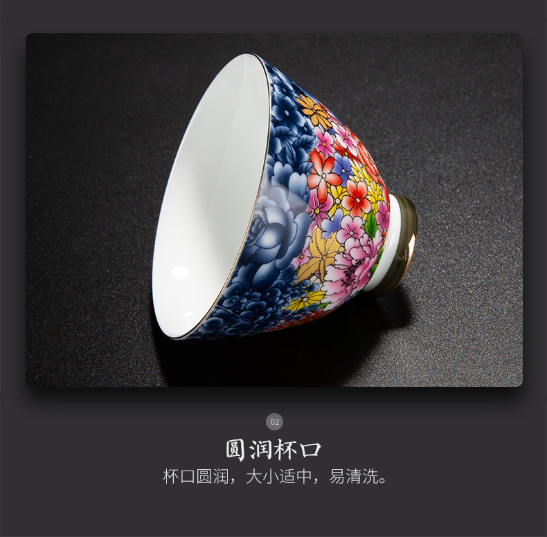 Blue and white porcelain masters cup sample tea cup single jingdezhen single ceramic cups of tea light cup kung fu building lamp that large bowl