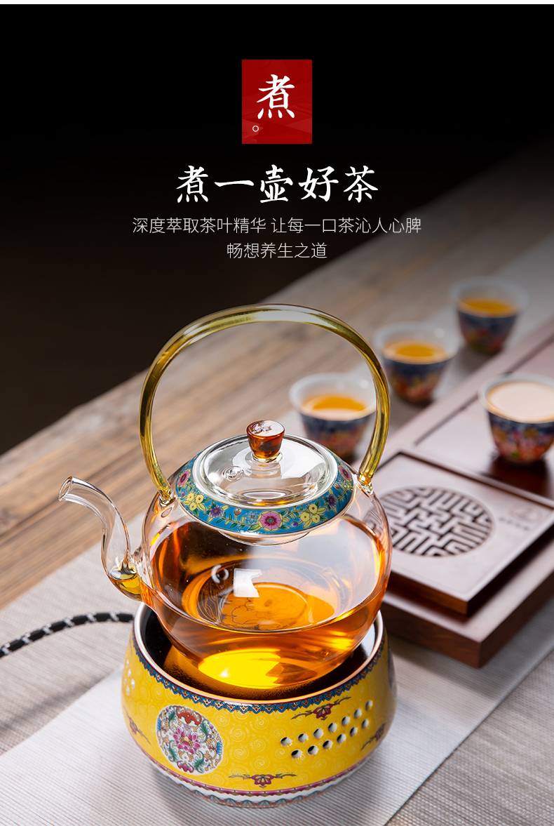 Enamel color TV TaoLu boiling tea ware glass teapot tea set teapot tea stove automatic kettle