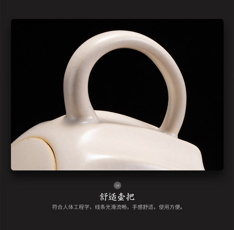 The teapot firewood jingdezhen all hand household can open piece of clay POTS white porcelain teapot small filter ball hole, single pot