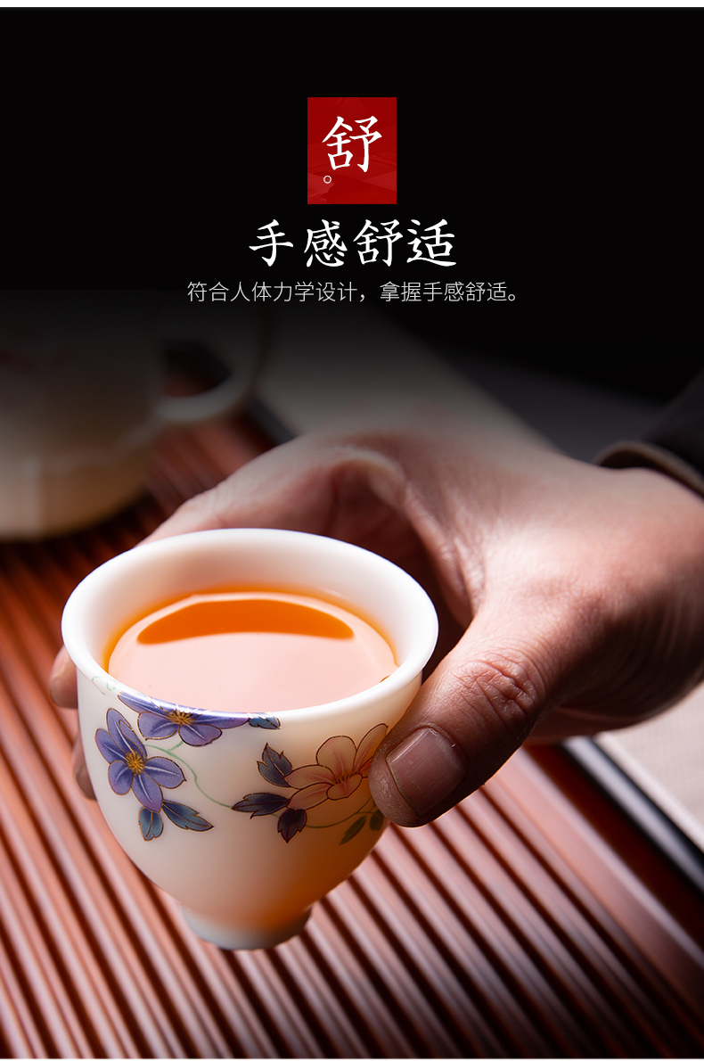 The Master cup one kung fu tea cup single CPU suet jade cups porcelain cup sample tea cup white porcelain teacup ceramic cup