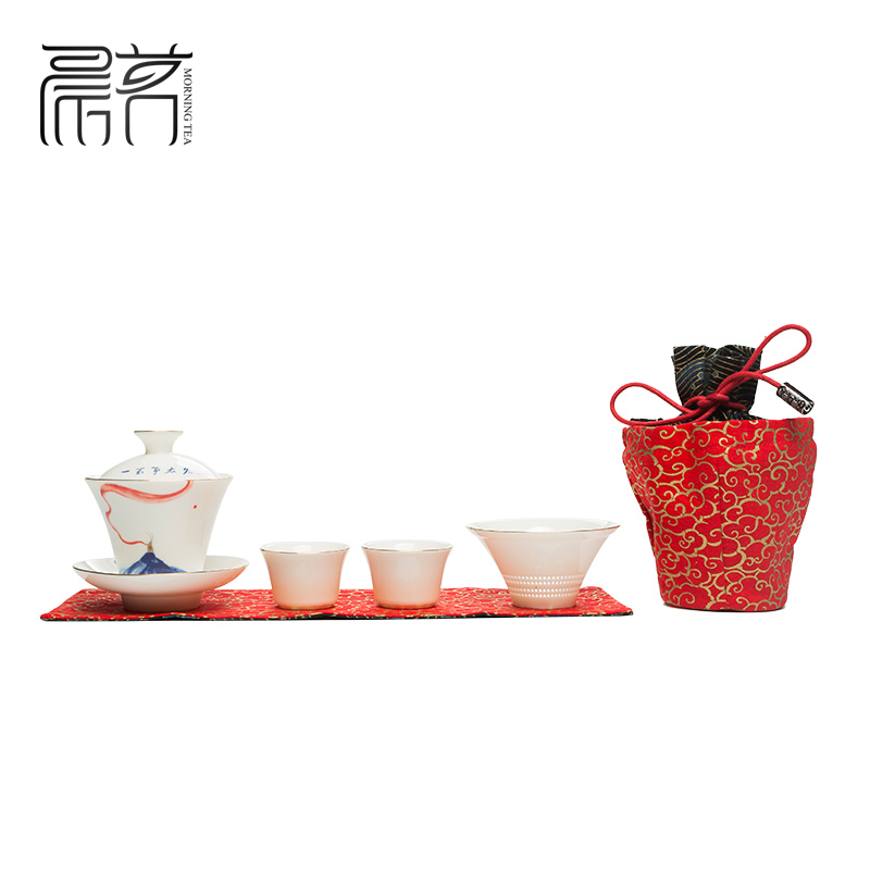 The risk return crack cup travel bag is a pot of two cups of hand - made of ceramic tea set household wukong was tureen group