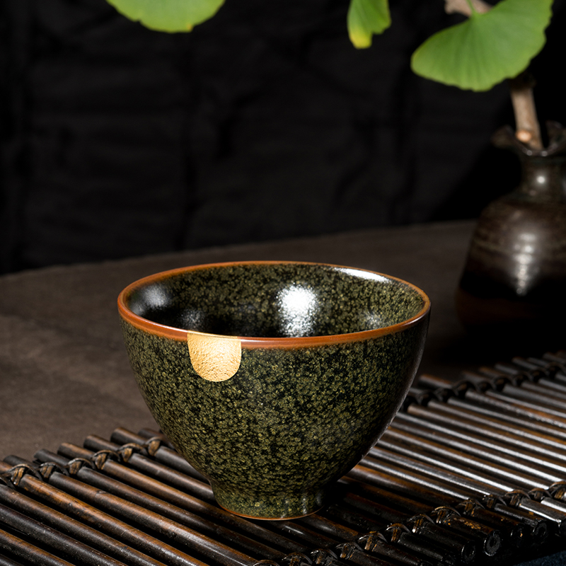 Kung fu tea cups to build light oil droplets temmoku masters cup small bowl with single glass ceramic individual sample tea cup tea light perfectly playable cup