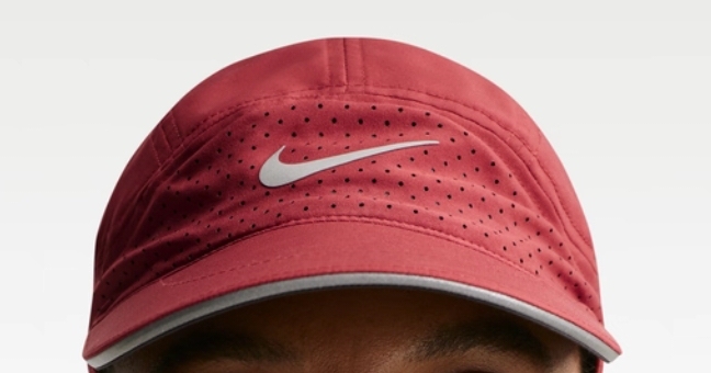 Nike Genuine Breathable Patchwork Classic Reflective Sports Cap for Men and Women, Deep Red, Wine Red Fb5681-613