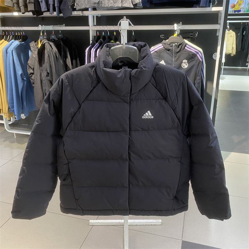 Adidas Adidas Winter New down Jacket Women's Short Stand-Up Collar Thickeneded Warm Cotton Jacket Hg8696