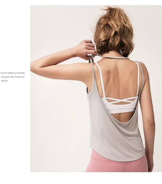 ເປັນຂອງ summer, minimalist, ເຢັນ, ແສງສະຫວ່າງ, breathable, backless, sexy vest ອອກກໍາລັງກາຍ, ເສື້ອ Yoga ໃສ່