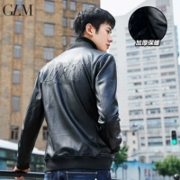 GLM nam 2019 đầu thu mới áo khoác nam da áo khoác xe máy đứng cổ áo khoác da phiên bản Hàn Quốc đẹp trai - Đồng phục bóng chày áo bomber nam hàng hiệu