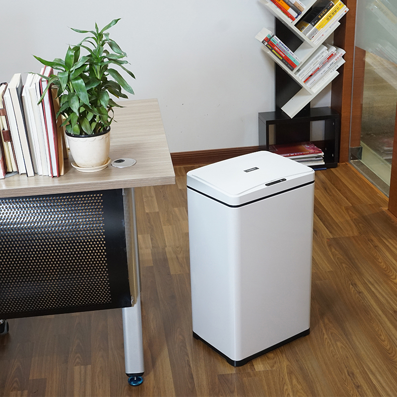 50-Liter Large-Capacity Smart Sensor Trash Can with Electric Lid for Company Corridors, 40-Liter for Elevator Entrances, Kitchens, and Bathrooms 50-Liter Large-Capacity Smart Sensor Trash Can with Electric Lid for Company Corridors, 40-Liter for Elevator Entrances, Kitchens, and Bathrooms