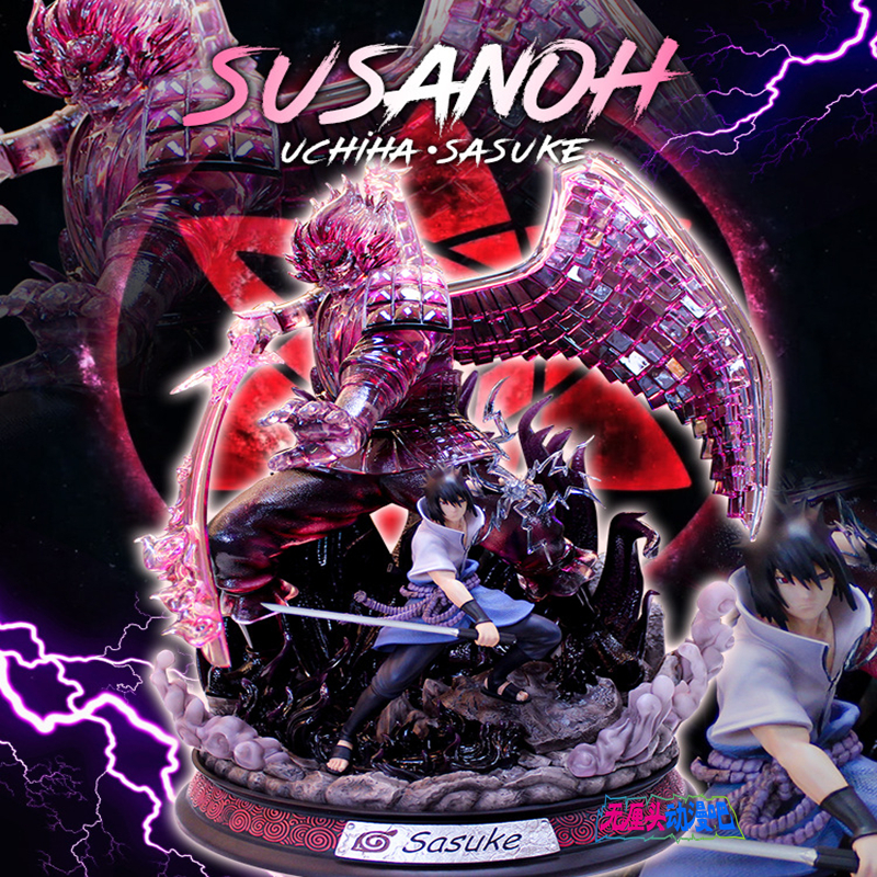 Naruto hand-made GK Naruto Sasuke Sasuke Sasuke Noh Kakashi Uchiha Spotted Water Statue Model Ornament