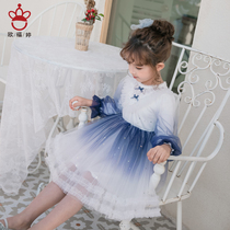 Girl dress spring autumn 2021 New Aisha dress girl childrens foreign birthday dress