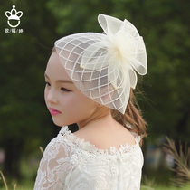 Oufuting girl headgear lace mesh headwear top hat edge clip wedding children hair accessories wedding dress accessories