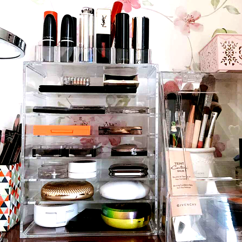 Cosmetic Storage Box Makeup Table Transparent Drawer type finishing first decorated case mouth red air cushion eye shadow skin-care products box