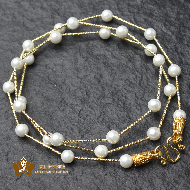 Thai buddhare chain son new imitation pearl fine chain Dazzling Crystal Butterfly